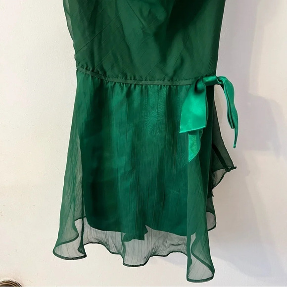 Victoria's Secret Gold Label Emerald Green Slip Chemis  Built in Shorts Sheer L - Picture 6 of 13